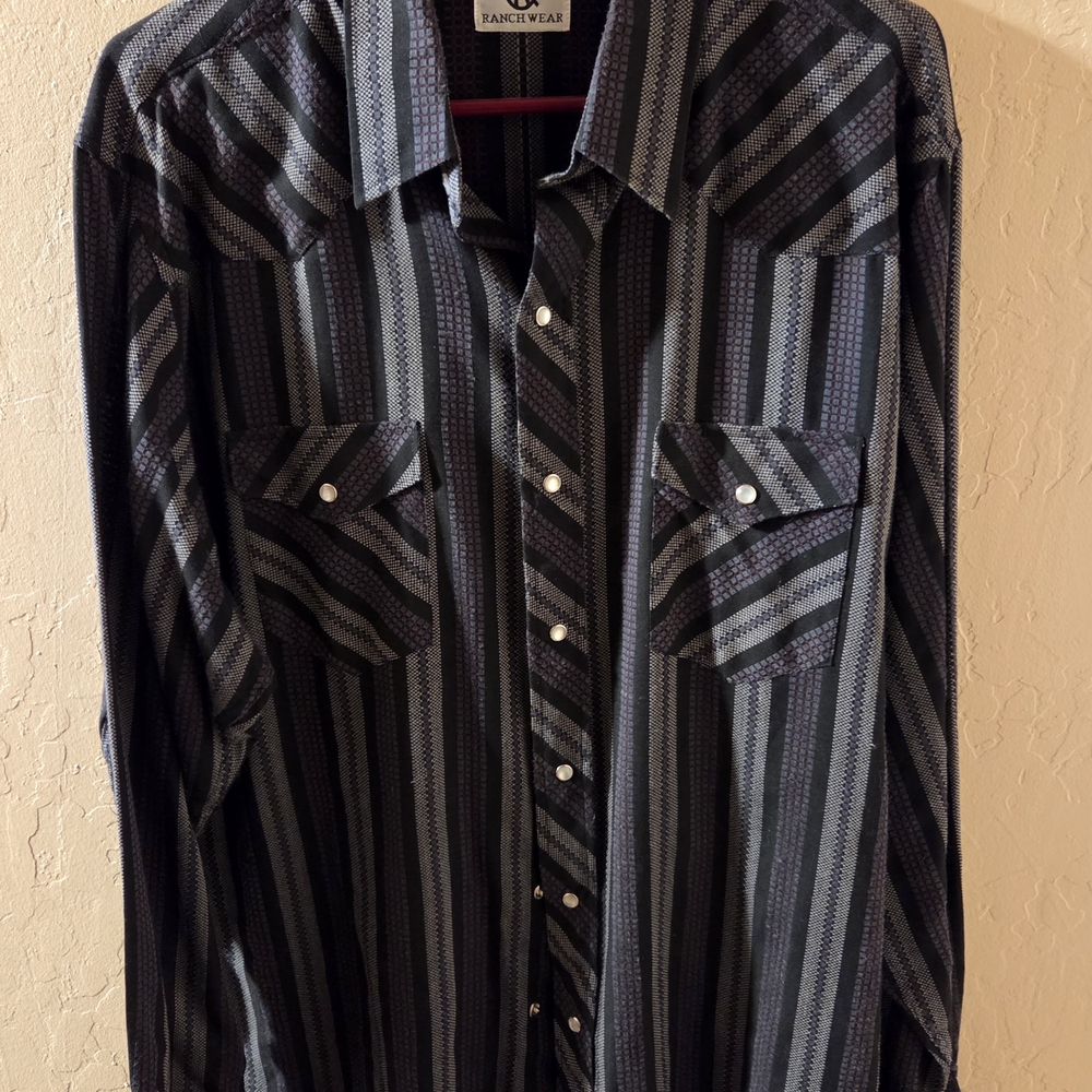 Men's Western Striped Button Down Shirt - By CORRAL WEST XL